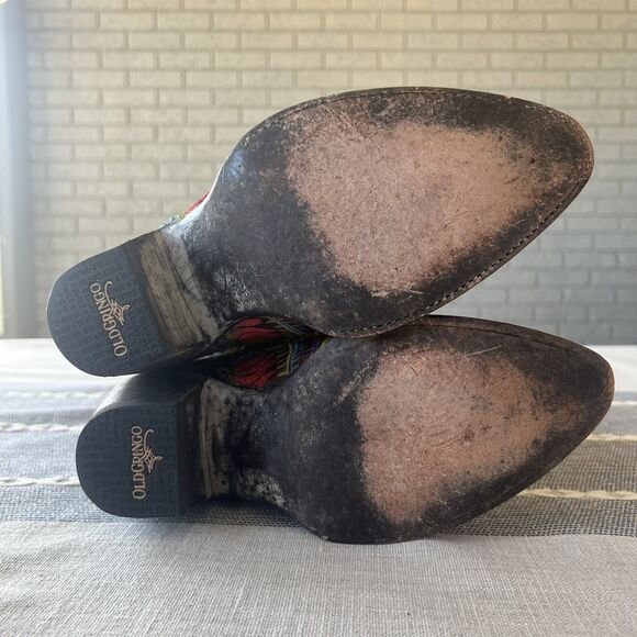 Old Gringo Tiegan Western Cowboy Boots Extremely Rare 7.5 Colorful Embroidered - Picture 9 of 16